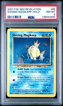 2001 POKEMON NEO REVELATION #66 SHINING MAGIKARP-HOLO PSA 8 - Image 1