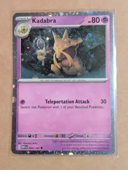 Pokemon TCG 1x SWIRL Kadabra 064/165 Cosmos Holo Promo S&V 151 - Image 1