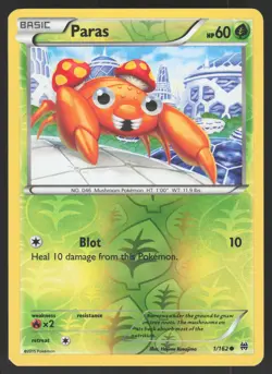 Paras 1/162 Reverse Holo Pokemon TCG XY - BREAKthrough LP - Image 1