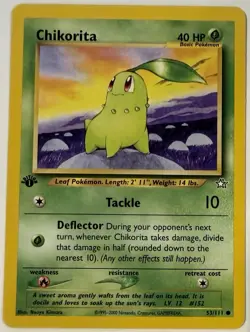 Chikorita Pokemon (2000) Neo Genesis 53/111 1st Edition Near Mint - Image 1