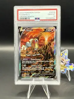 POKEMON PSA 10 Entei V GG36/GG70 Crown Zenith: Galarian Gallery Holo - Image 1
