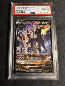2022 Pokemon SWSH FA/UMBREON v Brilliant Stars PSA 10 - Image 1