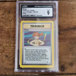Pokemon MISTY 18/132 | HOLO RARE | CGC 9 | Mint | Gym Heroes | 2000 - Image 1