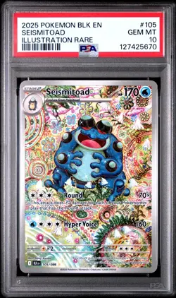 Pokemon Seismitoad 105/086 PSA 10 Gem Mint | Shinji Kanda | Black Bolt | 2025 - Image 1