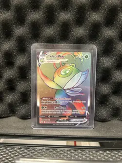 Pokemon TCG - Celebi VMAX Chilling Reign 199/198 Rainbow Holo Secret Rare NM - Image 1