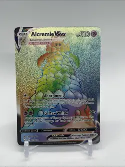 Alcremie VMAX 073/072 Shining Fates Full Art Rainbow Rare Holo Pokemon TCG - Image 1