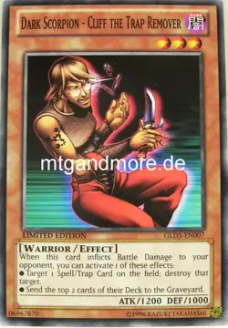 Yu-Gi-Oh 1x Dark Scorpion - Cliff the Trap Remover - - - GLD5 - Image 1