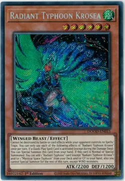 YuGiOh Radiant Typhoon Krosea Secret Rare 1st Doom of Dimensions DOOD-EN015 - Image 1