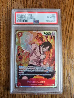 2023 ONE PIECE PORTGAS D. ACE PARAMOUNT WAR Secret Rare PSA 10 - Image 1