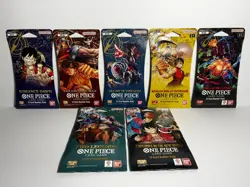 One Piece OP-01-02 -03 -04 -06 -08 -09 Sealed Sleeved Booster Packs Lot of 7 - Image 1