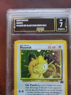 Meowth Black Star Promo Holo Pokemon Card Base WOTC PSA BGS GMA 7 NM - Image 3