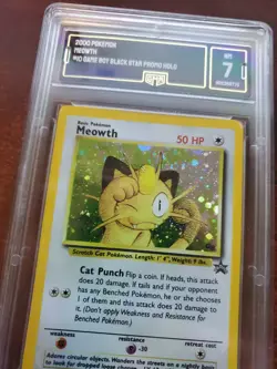 Meowth Black Star Promo Holo Pokemon Card Base WOTC PSA BGS GMA 7 NM - Image 5