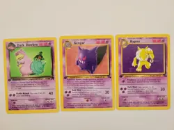 Vintage 1st Edition Pokemon Cards Gengar, Hypno And Slowbro - Image 1
