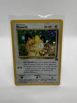 Pokemon Meowth Promo Holo 10/53 Wotc Promo 50 HP English TCG Card - Image 1