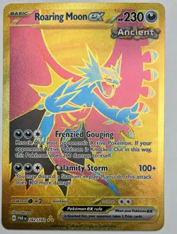 Pokemon TCG Card Roaring Moon ex 262/182 Paradox Rift Gold Hyper Rare - NM - Image 1