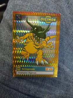 Vintage RARE! Vtg DIGIMON Greymon HOLO TRADING CARD #19 Of 34 CCG Anime TV Chase - Image 1