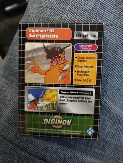 Vintage RARE! Vtg DIGIMON Greymon HOLO TRADING CARD #19 Of 34 CCG Anime TV Chase - Image 2