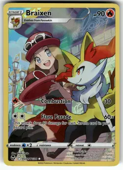 Braixen TG01/TG30 SWSH12: Silver Tempest Trainer Gallery NM Pokemon Card TCG - Image 1