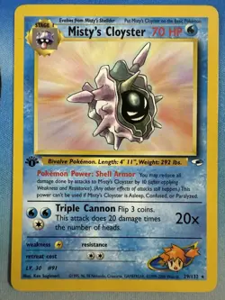 Misty’s Cloyster 29/132 1st Edition Gym Heroes WOTC Pokemon Card - Image 1