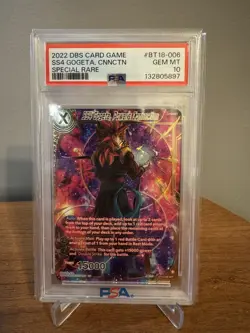 SS4 GOGETA POWER’S CONNECTION BT18-6 SPR PSA 10 GEM MINT DRAGON BALL SUPER CARD - Image 1