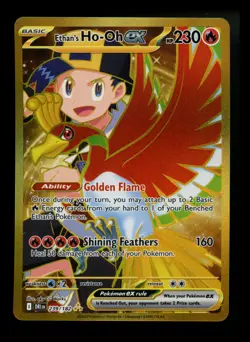 Ethan's Ho-Oh ex 239/182 Destined Rivals 2025 Secret Gold Pokemon Card TCG - Image 1