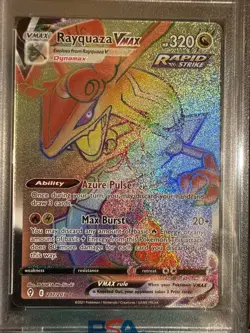 Pokemon TCG Evolving Skies Rayquaza VMAX Rainbow Secret Rare Card 217/203 - Image 2