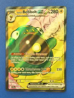 Pokemon TCG Iono's Bellibolt EX Full Art Ultra Rare Holo Card 172/159 - Image 1