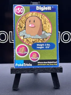 Diglett #50 Mewtwo Strikes Back Burger King PokeTrivia Vintage Pokemon Card - Image 2
