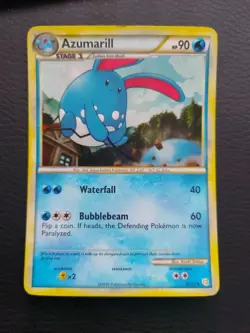 Pokemon Azumarill HeartGold SoulSilver Holo Card 2/123 - Image 2
