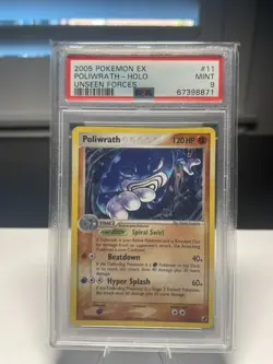 PSA 9 Poliwrath Holo 11/115 EX Unseen Forces 2005 Pokemon Card - Image 1