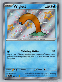 Wiglett 121/091 - Shiny Holo Rare - Paldean Fates Pokemon Card NM - Image 1