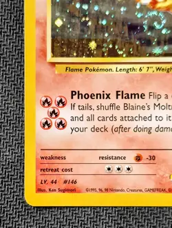Blaine's Moltres 1/132 Gym Heroes Holo Rare Pokemon Card LP - Image 2