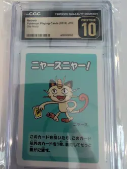 🐈🐈 CGC 10 Pristine Meowth Old Maid 2019 Japanese Pokemon Card - Image 1