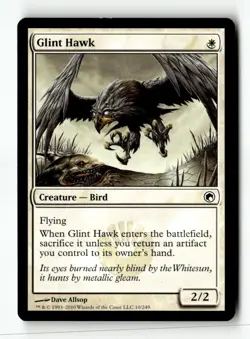 MTG | Glint Hawk | Scars of Mirrodin | Regular | MP | English | Playset (x4) - Image 1