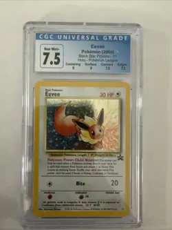 CGC 7.5 NM Eevee # 11 WOTC Black Star Promo HOLO Pokemon Card - Image 1
