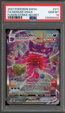 Pokemon Gengar VMAX Fusion Strike Secret Rare Full Alt Art #271 PSA 10 Gem Mint - Image 1