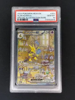 2023 POKEMON MEW EN-151 SPECIAL ILLUSTRATION RARE #201 ALAKAZAM EX PSA 10 - Image 1