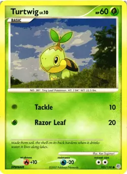 Pokemon TCG Turtwig Diamond & Pearl 103/130 Regular Common MP/HP - Image 1