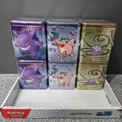 Pokemon TCG Stacking Tins 2024 Q1 x6 Display. Art Set Psychic Type. SEALED. - Image 2