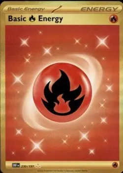 SV03: Obsidian Flames #230/197 Basic Fire Energy Holo - Image 1