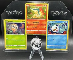 Pokemon TCG Rowlet SWSH220 Cyndaquil SWSH221 Oshawott SWSH222 Cosmos Holo NM - Image 1