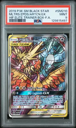 Pokemon Moltres & Zapdos & Articuno GX Hidden Fates ETB FA Promo SM210 PSA 9 - Image 3