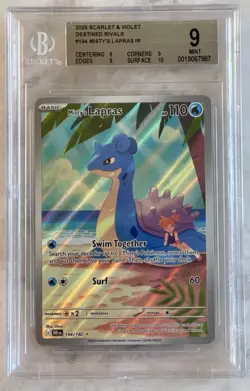 Misty's Lapras 194/182 Sv10: Destined Rivals Holo BGS 9 Pokemon Graded - Image 1