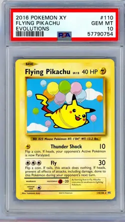 2016 Pokemon Xy Evolutions Flying Pikachu Evolutions PSA 10 #110 - Image 1
