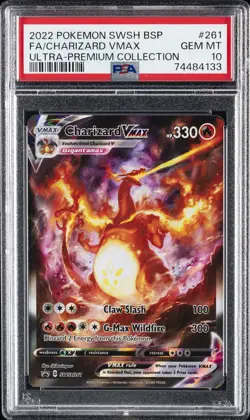 2022 POKEMON SWSH BLACK STAR PROMO #261 FULL ART/CHARIZARD VMAX PSA 10 - Image 1