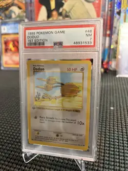 Pokemon Base Set 1st Edition Shadowless Doduo 48/102 PSA 7 - Image 1