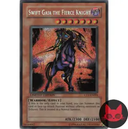 Yugioh Swift Gaia the Fierce Knight CT1-EN004 Secret Rare Limited Edition MP - Image 1
