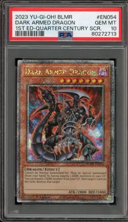 Yu-Gi-Oh! Dark Armed Dragon 1st Ed Quarter Century Secret Rare BLMR-EN054 PSA 10 - Image 1