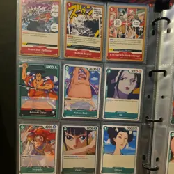 One Piece Pre Errata OP-01 complete base set English Nm with binder - Image 5