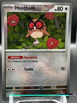 Hoothoot (Master Ball Pattern) 077/131 Sv Prismatic Evolutions Holo Pokemon Card - Image 1